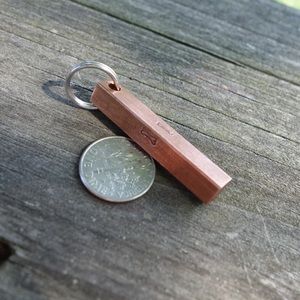 Custom hand made copper bar pendant/ID tag